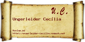 Ungerleider Cecília névjegykártya